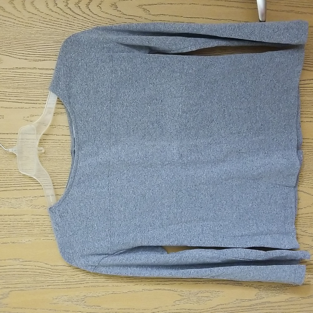 A New Day Gray Top With Back Silver Button Detail